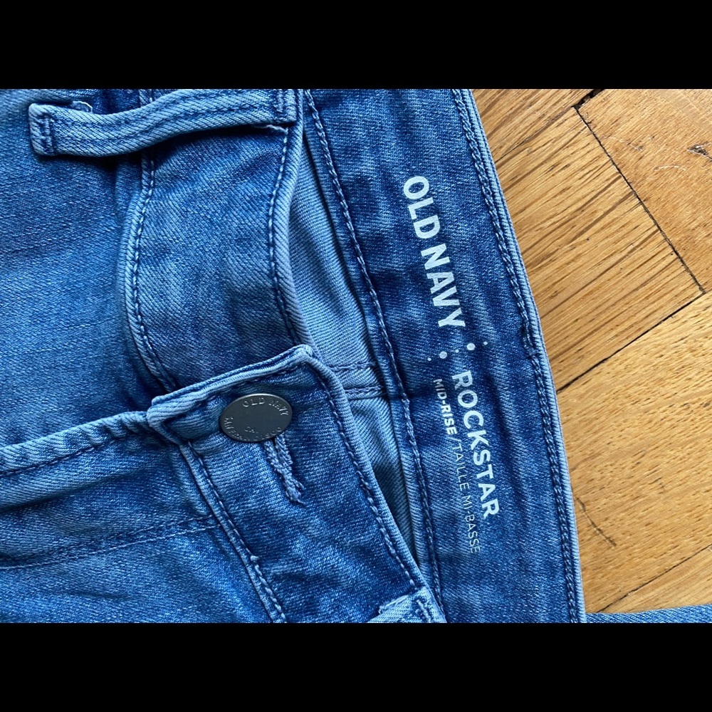 🕶️rockstar mid rise shredded hem skinny Jean mid rise 6 old navy denim - Picture 4 of 6